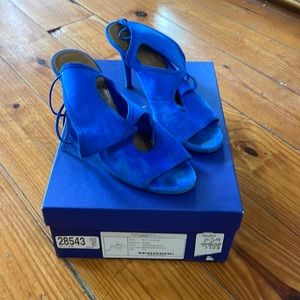 Aquazzura sexy thing 85 Mondrian Blue size 37.5 (size 7-7.5) beautiful color